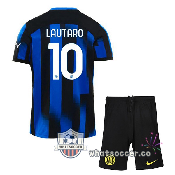 Inter Milan (LAUTARO 10) Kids Home Soccer Jerseys Blue 2023-2024
