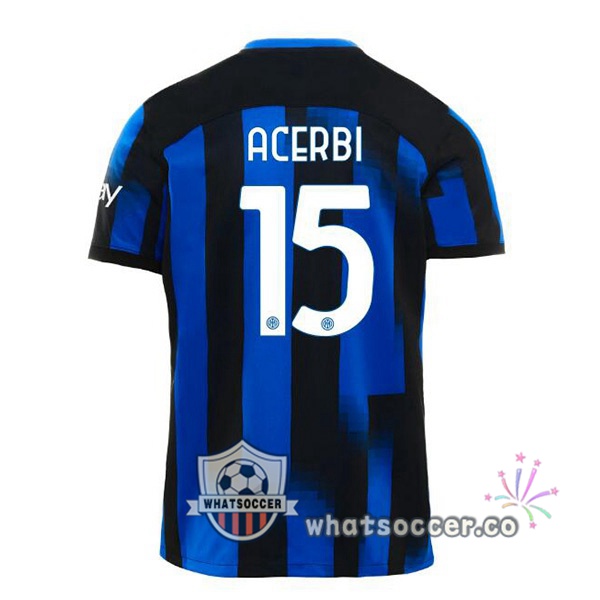 Inter Milan (ACERBI 15) Home Soccer Jerseys Blue 2023-2024