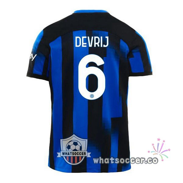 Inter Milan (DE VRIJ 6) Home Soccer Jerseys Blue 2023-2024