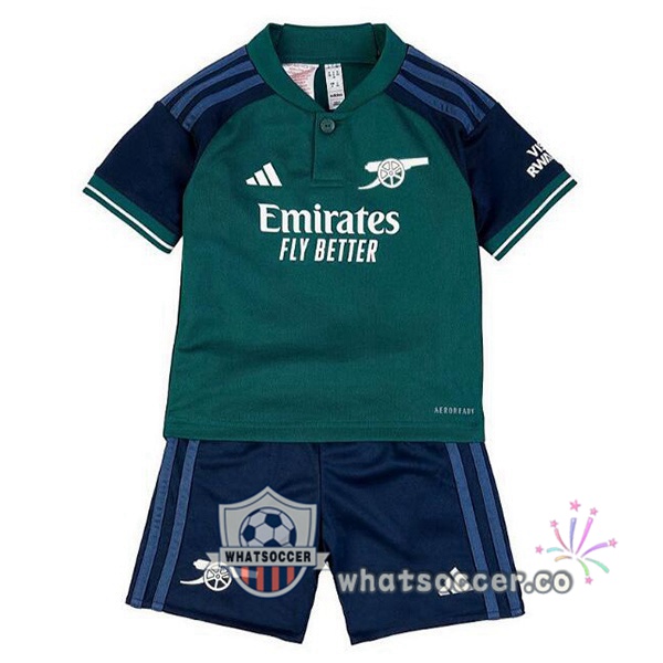 Arsenal Kids Third Soccer Jerseys Green 2023-2024