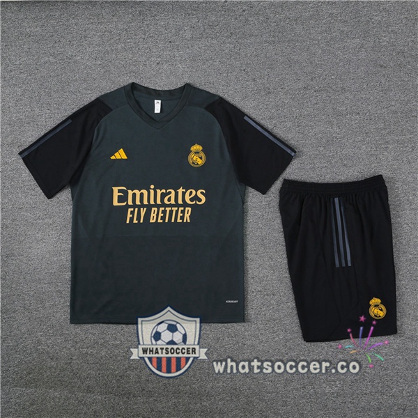 Real Madrid Training T-Shirts + Shorts Gray 2023-2024
