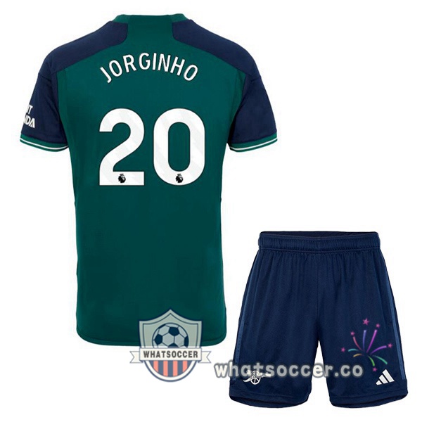 Arsenal (JORGINHO 20) Kids Third Soccer Jerseys Green 2023-2024
