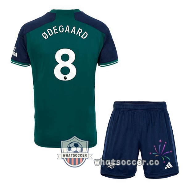 Arsenal (ØDEGAARD 8) Kids Third Soccer Jerseys Green 2023-2024