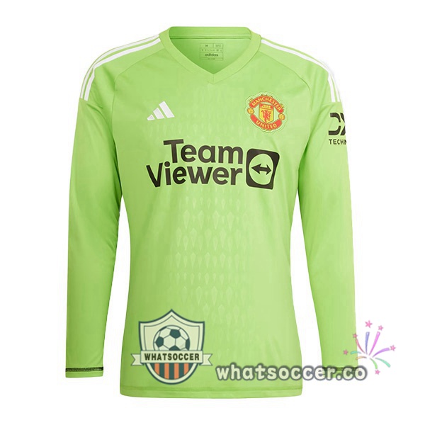Manchester United Goalkeeper Soccer Jerseys Long Sleeve Green 2023-2024