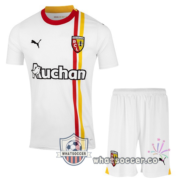 RC Lens Kids Third Soccer Jerseys White 2023-2024