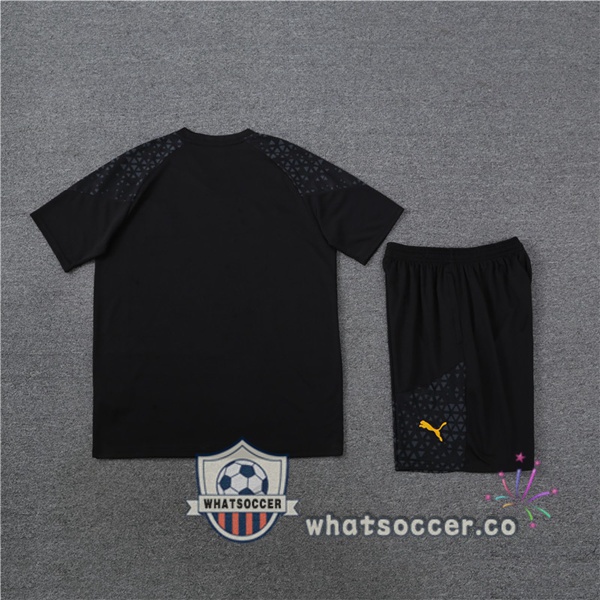 Olympique de Marseille Training T-Shirts + Shorts Black 2023-2024