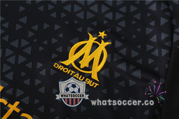 Olympique de Marseille Training T-Shirts + Shorts Black 2023-2024