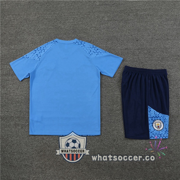 Manchester City Training T-Shirts + Shorts Blue 2023-2024