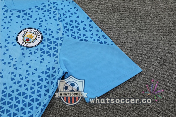 Manchester City Training T-Shirts + Shorts Blue 2023-2024