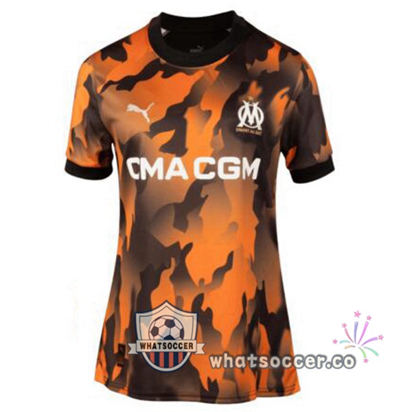 Olympique de Marseille Women Third Soccer Jerseys Black Yellow 2023-2024