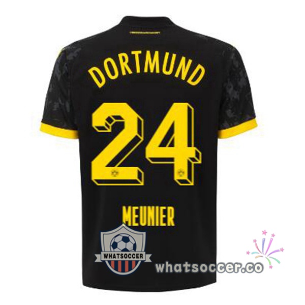 Dortmund BVB (Meunier 24) Away Soccer Jerseys Black 2023-2024
