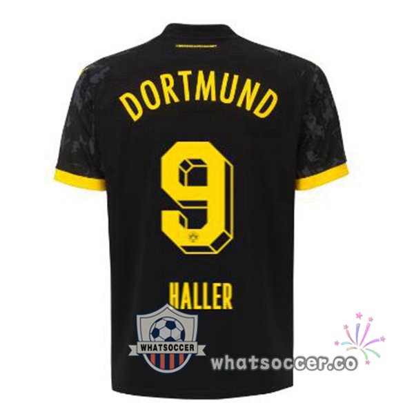 Dortmund BVB (Haller 9) Away Soccer Jerseys Black 2023-2024