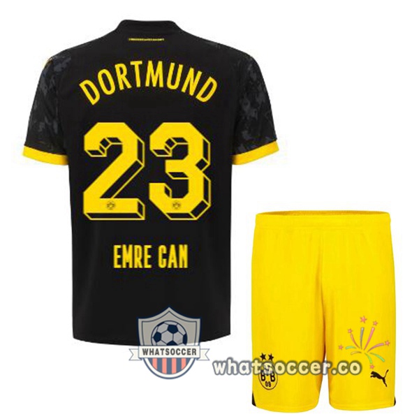 Dortmund BVB (Emre Can 23) Kids Away Soccer Jerseys Black 2023-2024