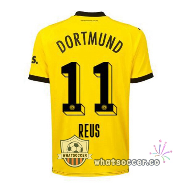 Dortmund BVB (Reus 11) Home Soccer Jerseys Yellow Black 2023-2024