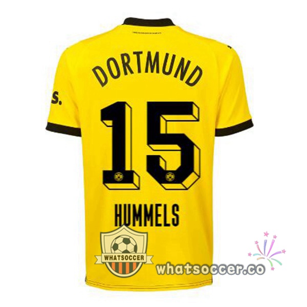 Dortmund BVB (Hummels 15) Home Soccer Jerseys Yellow Black 2023-2024