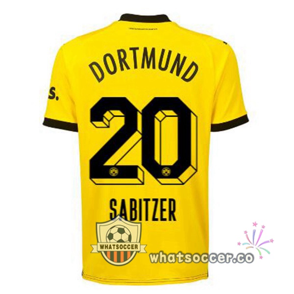 Dortmund BVB (Sabitzer 20) Home Soccer Jerseys Yellow Black 2023-2024