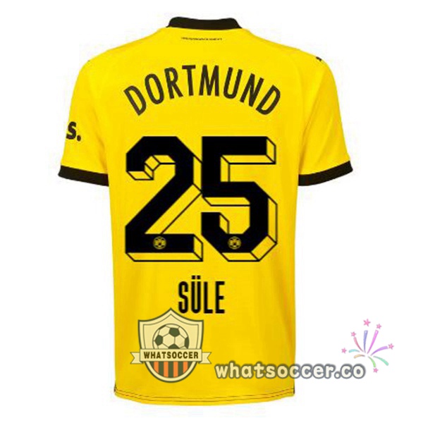 Dortmund BVB (S眉le 25) Home Soccer Jerseys Yellow Black 2023-2024