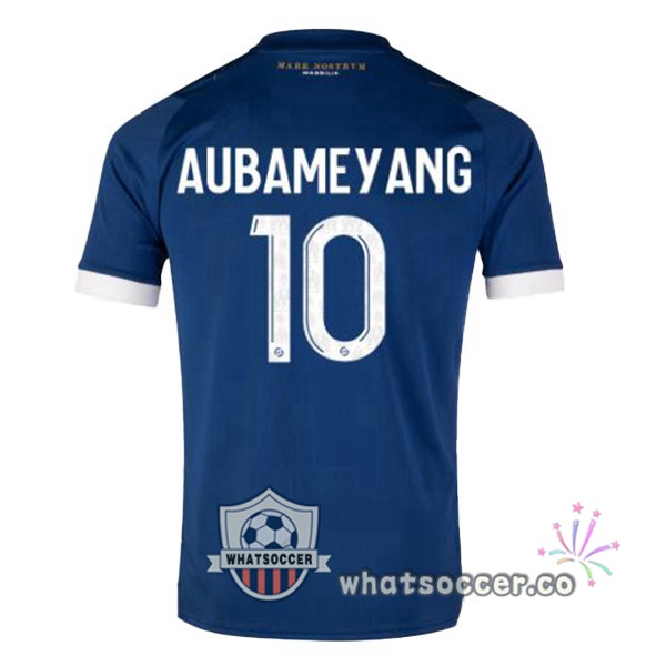 Olympique de Marseille (AUBAMEYANG 10) Away Soccer Jerseys Blue 2023-2024