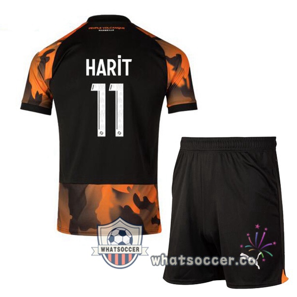 Olympique de Marseille (HARIT 11) Kids Third Soccer Jerseys Black Yellow 2023-2024