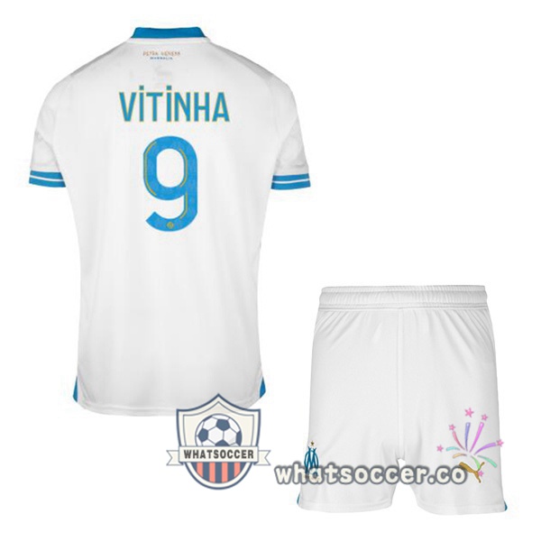 Olympique de Marseille (VITINHA 9) Kids Home Soccer Jerseys White 2023-2024