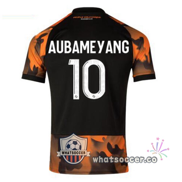 Olympique de Marseille (AUBAMEYANG 10) Third Soccer Jerseys Black Yellow 2023-2024