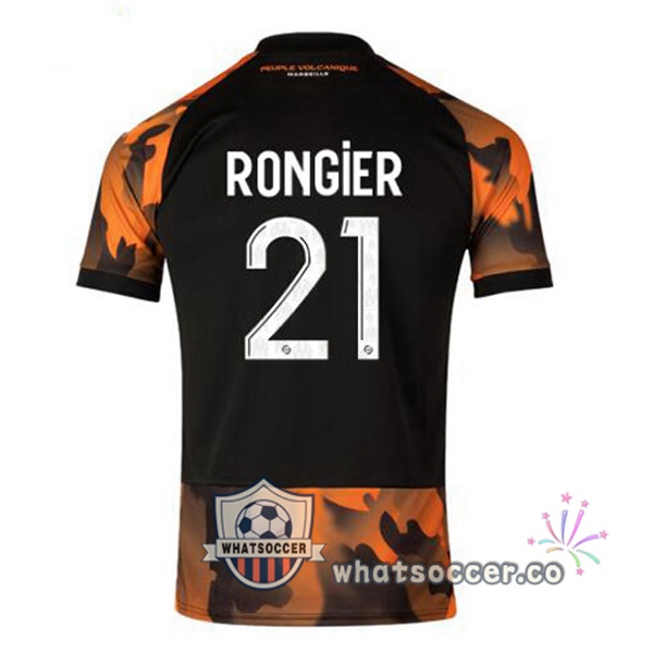 Olympique de Marseille (RONGIER 21) Third Soccer Jerseys Black Yellow 2023-2024