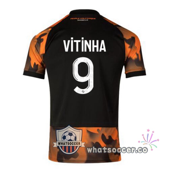 Olympique de Marseille (VITINHA 9) Third Soccer Jerseys Black Yellow 2023-2024