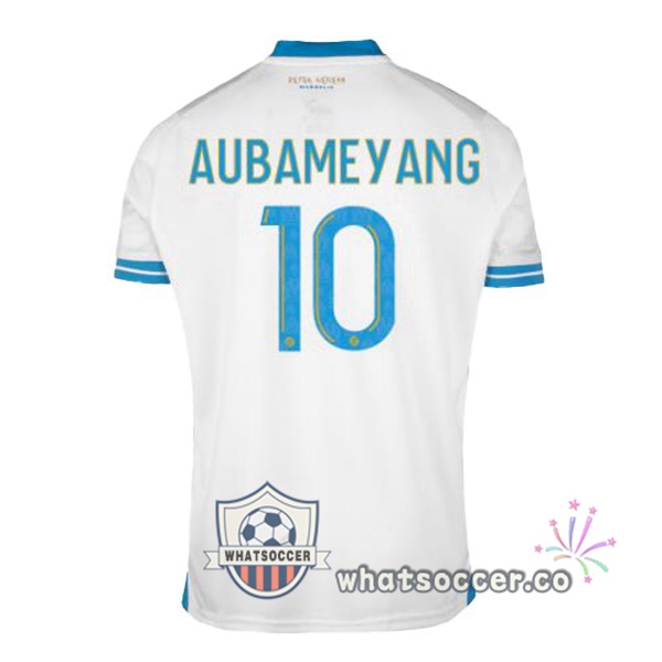 Olympique de Marseille (AUBAMEYANG 10) Home Soccer Jerseys White 2023-2024
