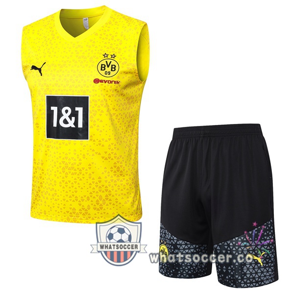 Dortmund BVB Soccer Vest + Shorts Yellow 2023-2024
