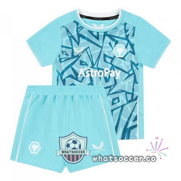 Wolves Kids Third Soccer Jerseys Blue 2023-2024