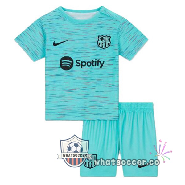 FC Barcelona Kids Third Soccer Jerseys Green 2023-2024