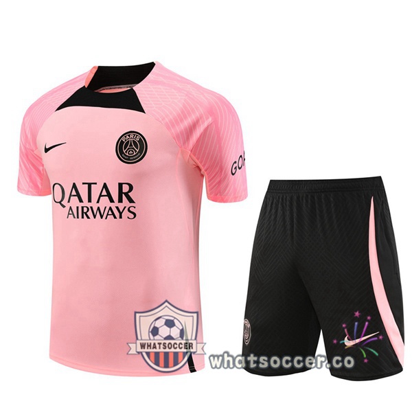 Paris PSG Training T-Shirts + Shorts Rose 2023-2024