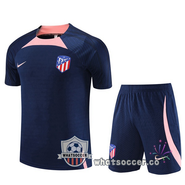 Atletico Madrid Training T-Shirts + Shorts Blue Royal 2023-2024