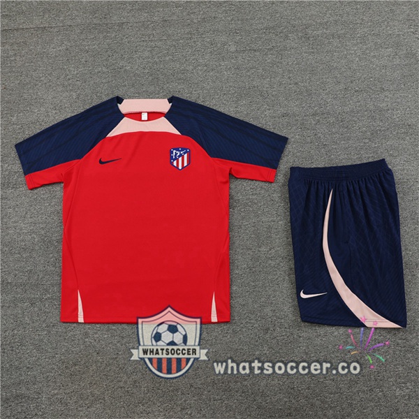 Atletico Madrid Training T-Shirts + Shorts Red 2023-2024