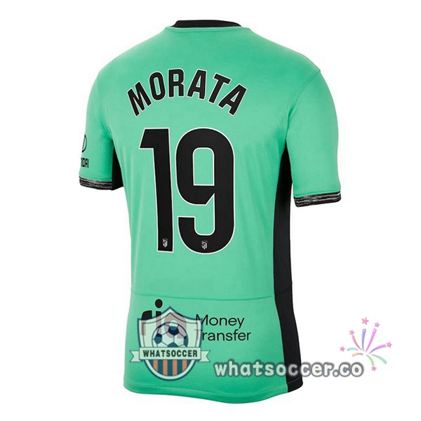 Atletico Madrid (Morata 19) Third Soccer Jerseys Green 2023-2024