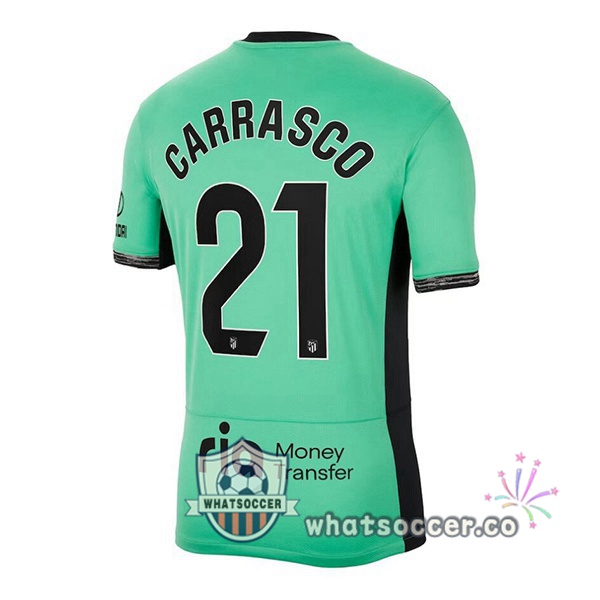 Atletico Madrid (Carrasco 21) Third Soccer Jerseys Green 2023-2024