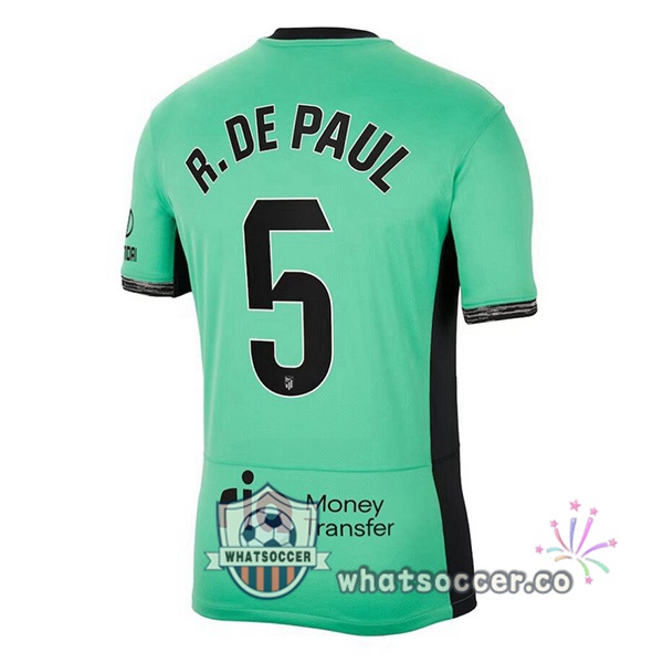 Atletico Madrid (R. De Paul 5) Third Soccer Jerseys Green 2023-2024