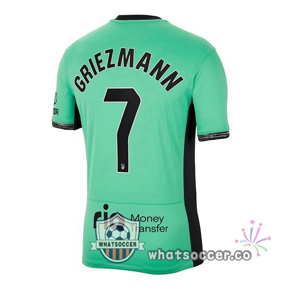 Atletico Madrid (Griezmann 7) Third Soccer Jerseys Green 2023-2024