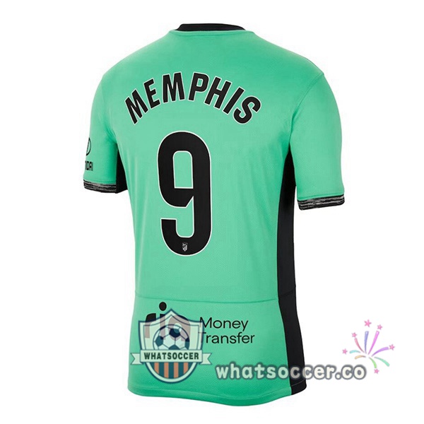 Atletico Madrid (Memphis 9) Third Soccer Jerseys Green 2023-2024