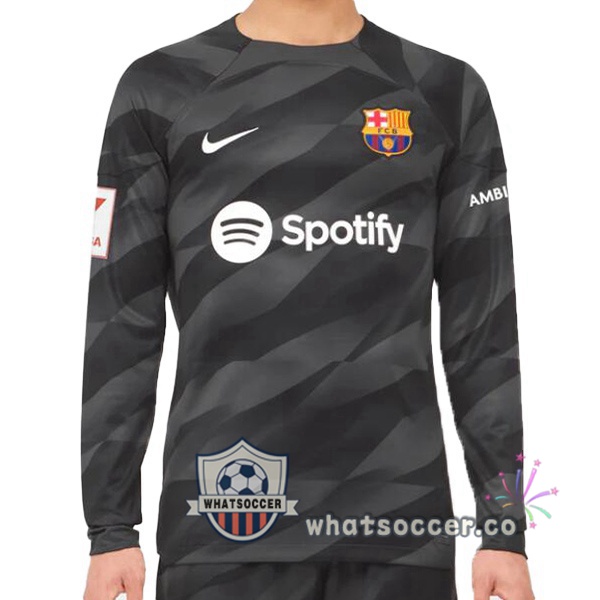 FC Barcelona Goalkeeper Soccer Jerseys Long Sleeve Black 2023-2024