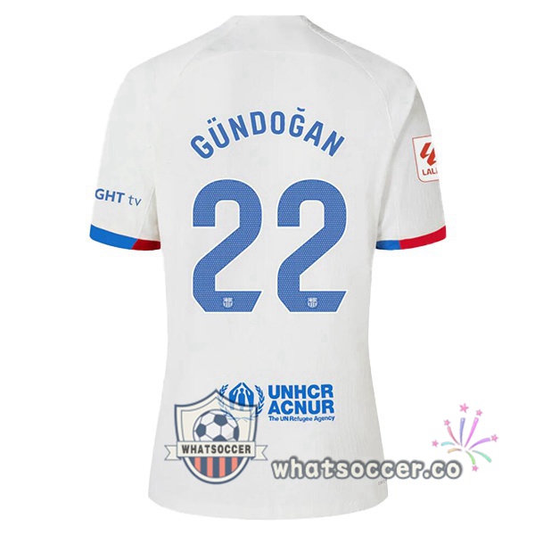 FC Barcelona (GÜNDOĞAN 22) Away Soccer Jerseys White 2023-2024