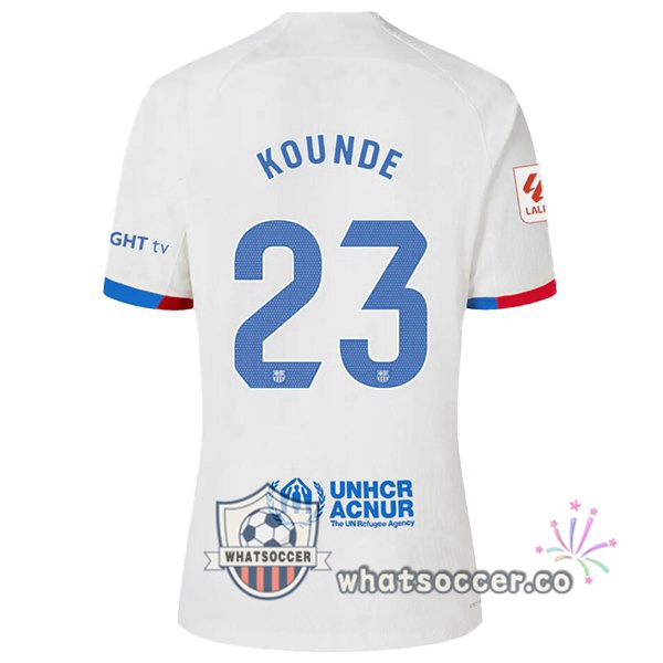 FC Barcelona (KOUNDE 23) Away Soccer Jerseys White 2023-2024