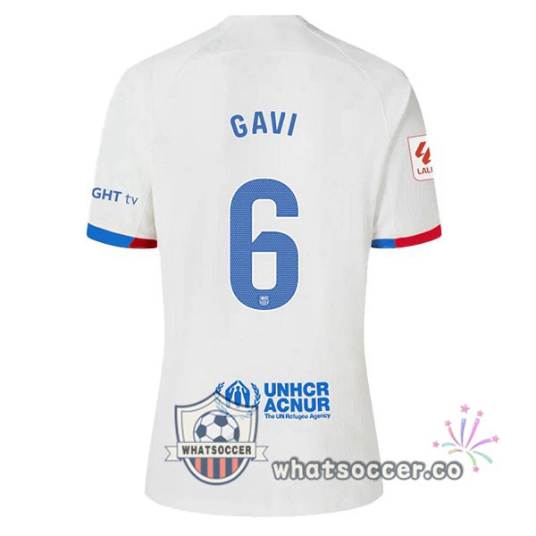 FC Barcelona (GAVI 6) Away Soccer Jerseys White 2023-2024