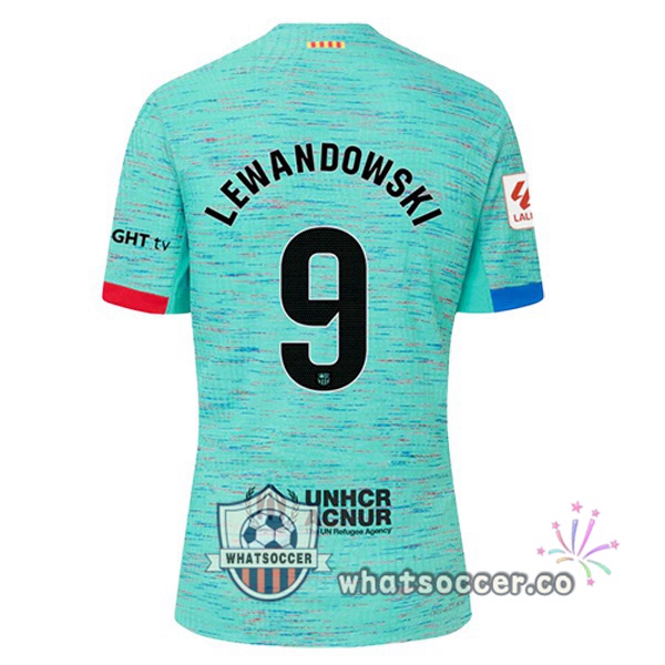 FC Barcelona (LEWANDOWSKI 9) Third Soccer Jerseys Green 2023-2024
