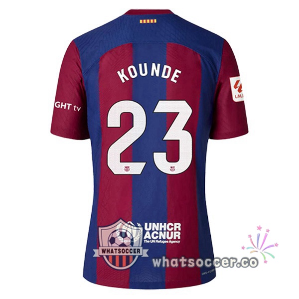 FC Barcelona (KOUNDE 23) Home Soccer Jerseys Blue Red 2023-2024