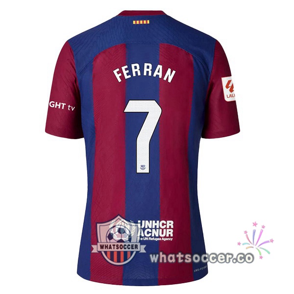 FC Barcelona (FERRAN 7) Home Soccer Jerseys Blue Red 2023-2024