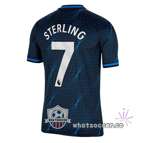 FC Chelsea (Sterling 7) Away Soccer Jerseys Blue 2023-2024