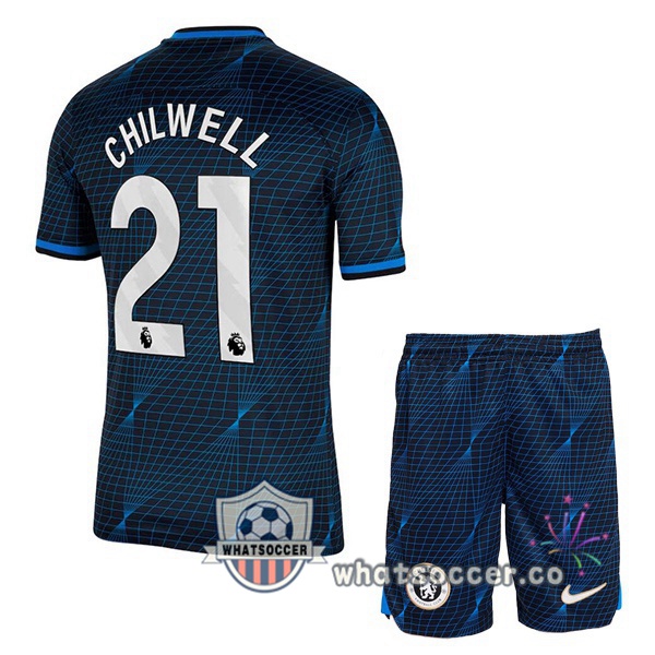 FC Chelsea (Chilwell 21) Kids Away Soccer Jerseys Blue 2023-2024