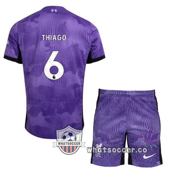 FC Liverpool (THIAGO 6) Kids Third Soccer Jerseys Purple 2023-2024
