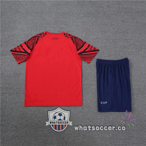 SSC Napoli Training T-Shirts + Shorts Red 2023-2024